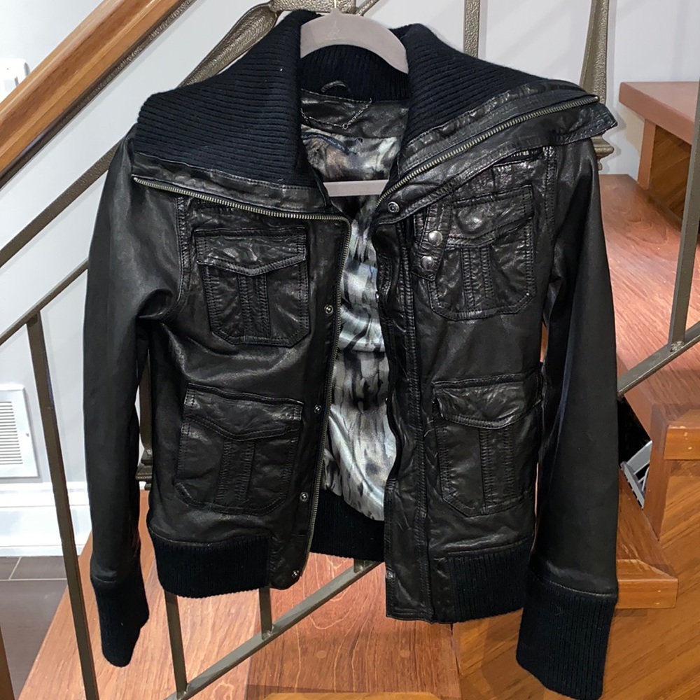 Black leather jacket